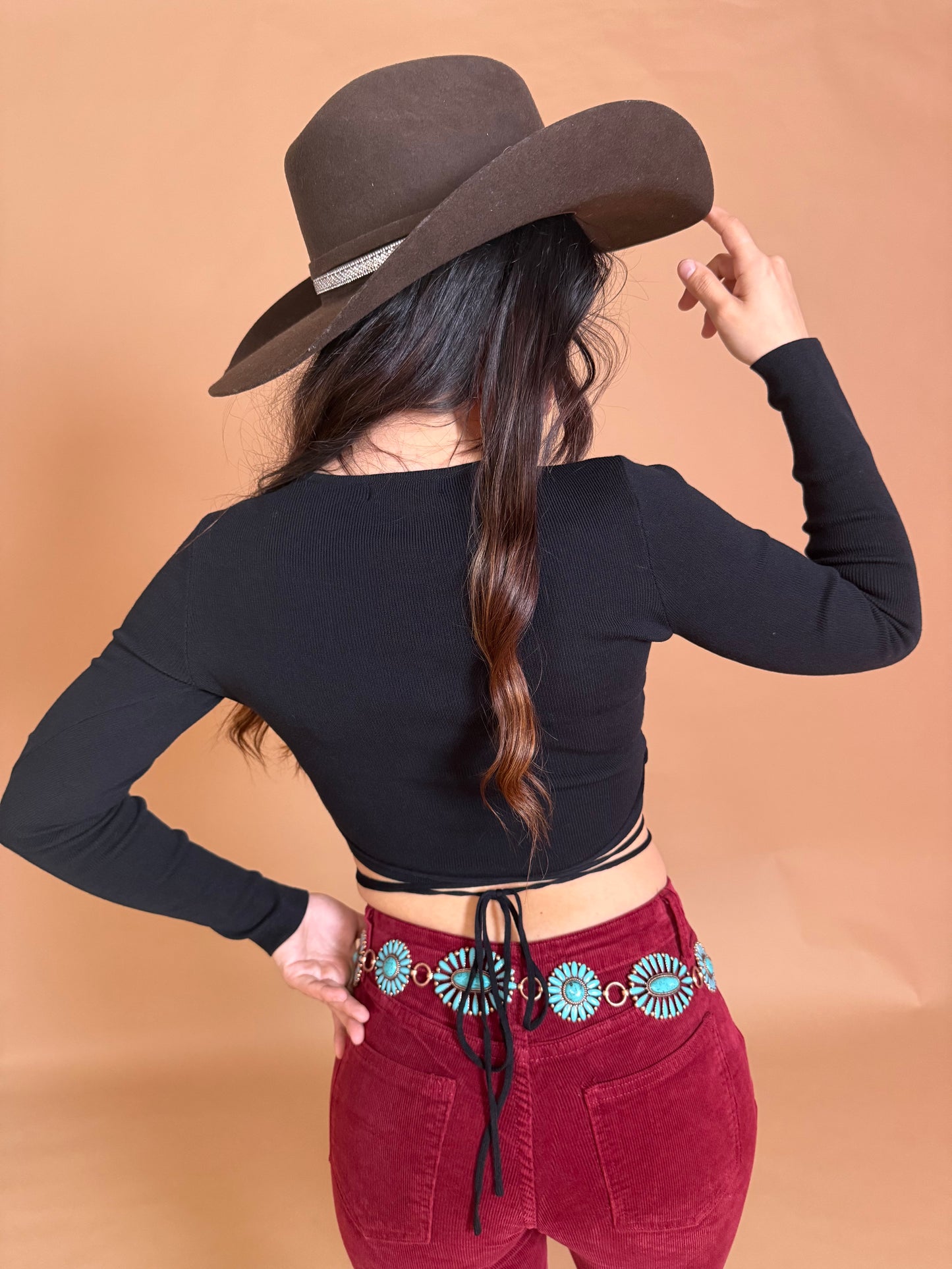 Crush Knit Crop- Black
