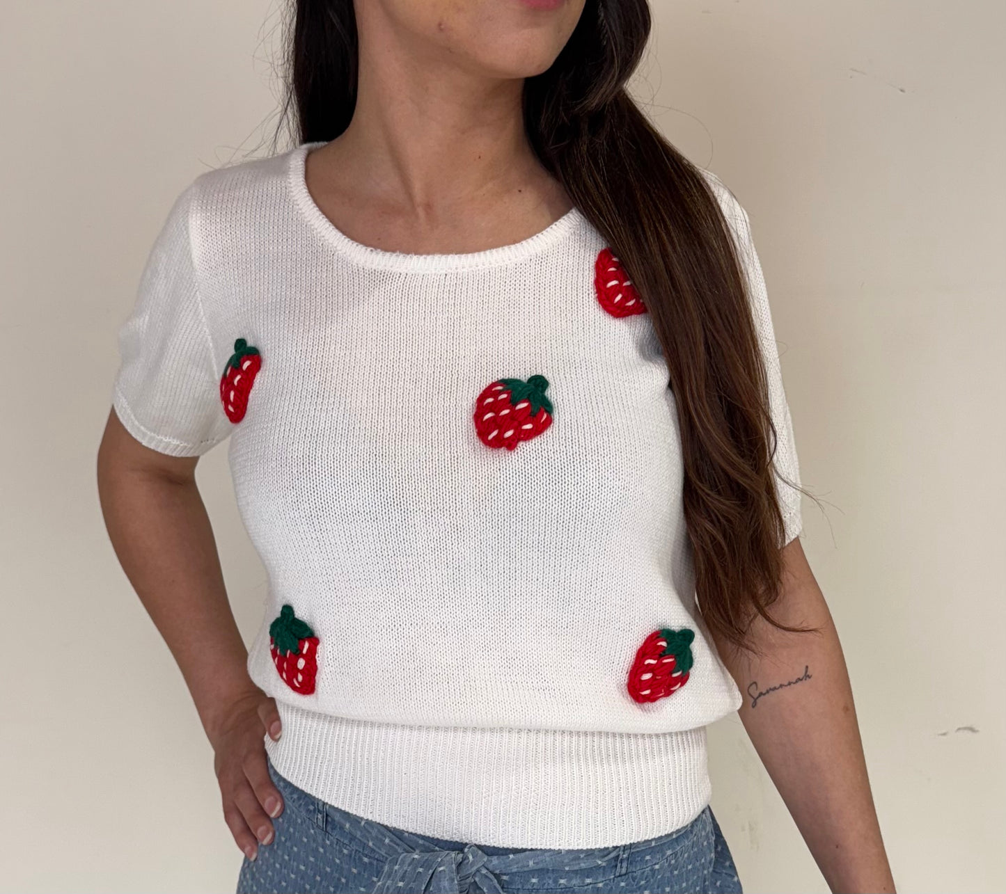 Strawberry Knit Top