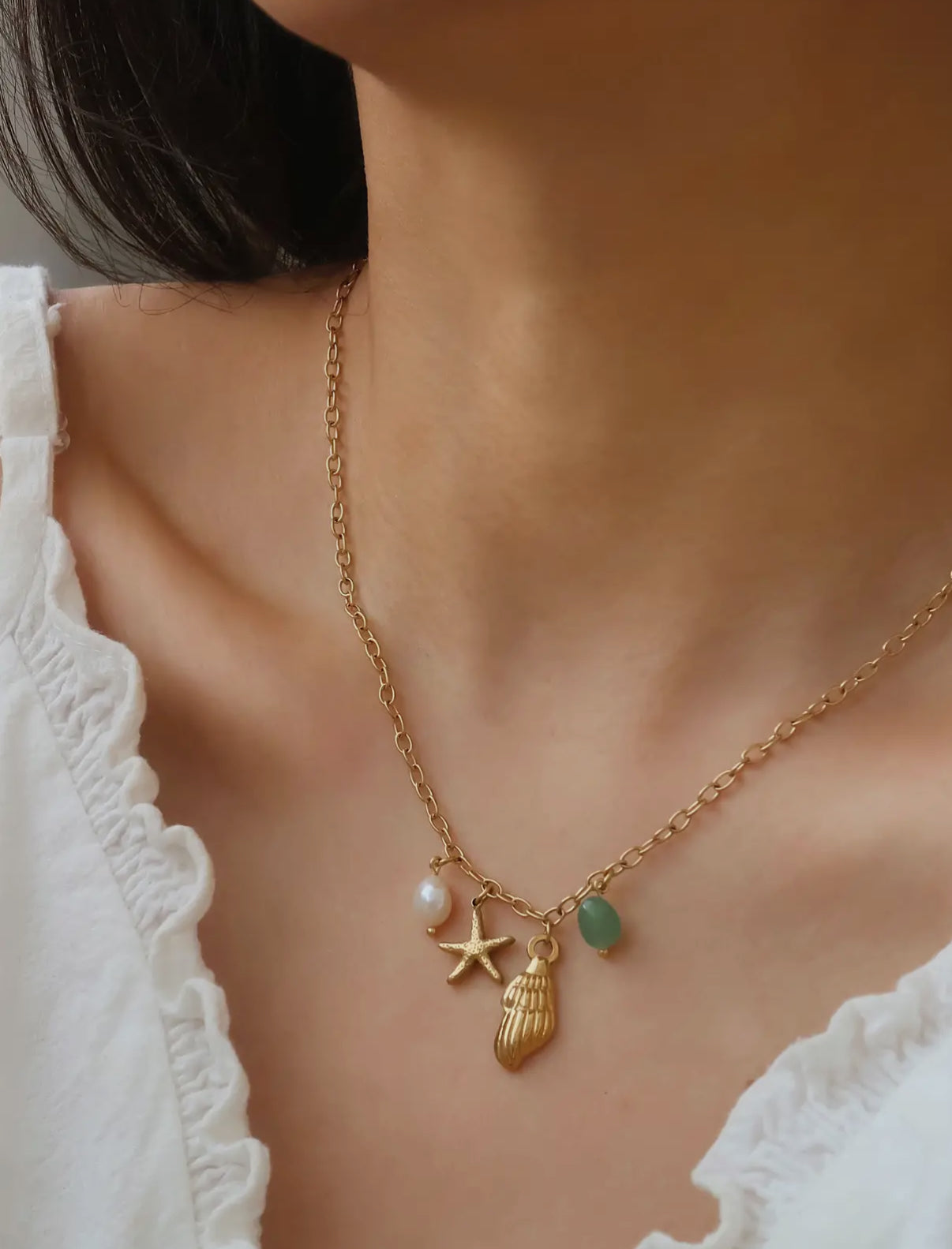 Pearl & Shell Charm Necklace