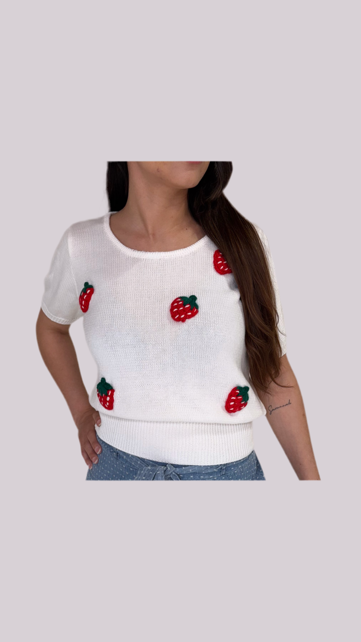 Strawberry Knit Top