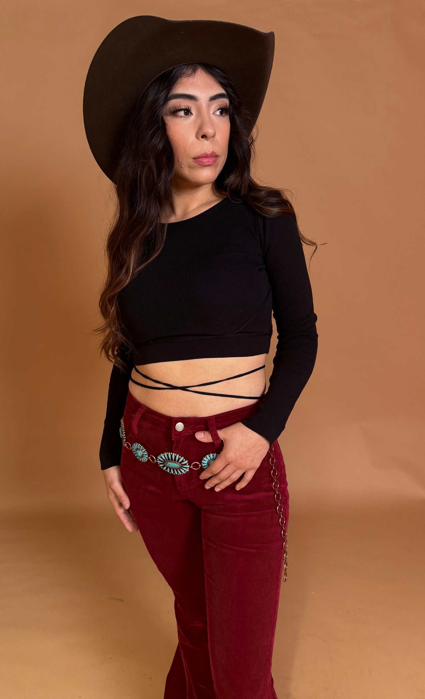 Crush Knit Crop- Black