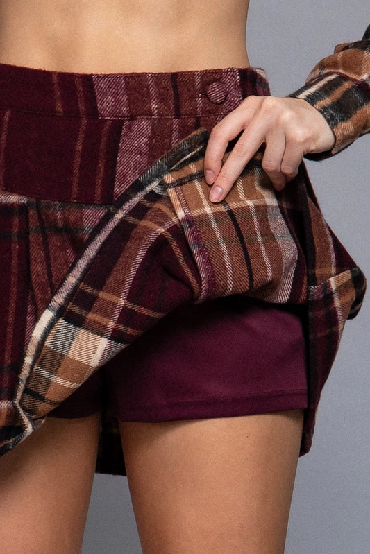 Pleat Plaid Skirt
