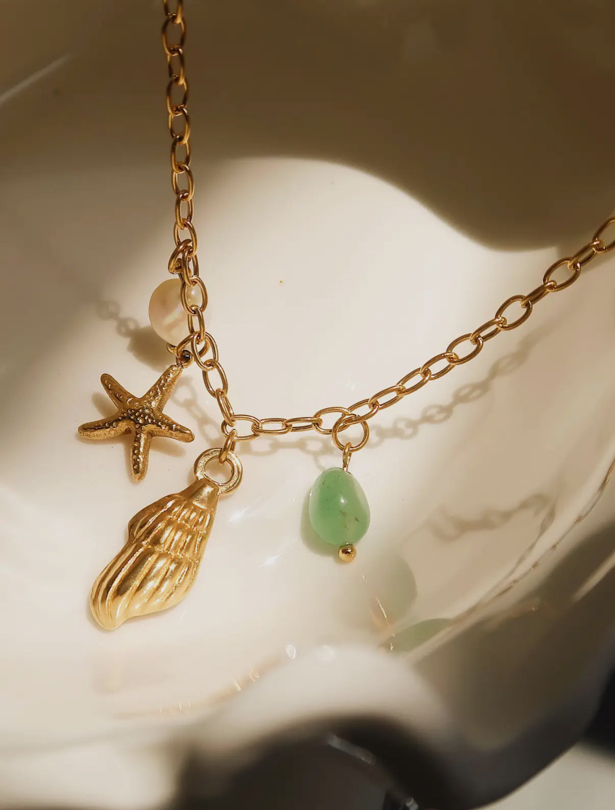 Pearl & Shell Charm Necklace