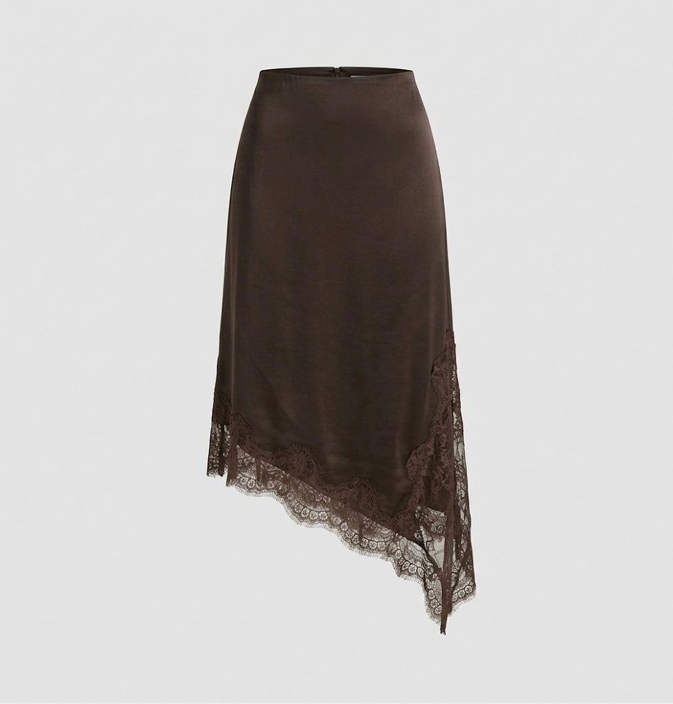Rosewood Satin Skirt