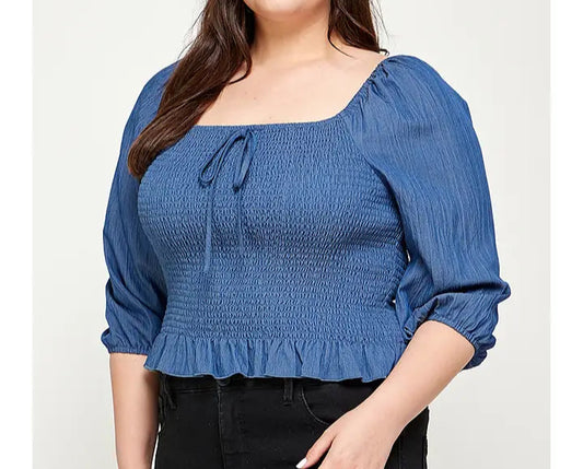 Clea Denim Top/Plus