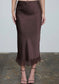 Toffee Satin Lace Skirt