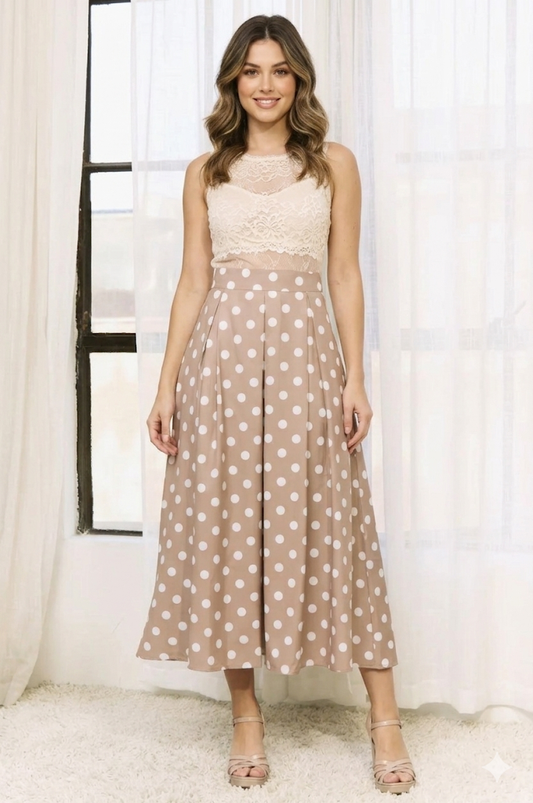 Polka Midi Skirt +