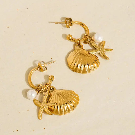 Seashell Hoop Earrings