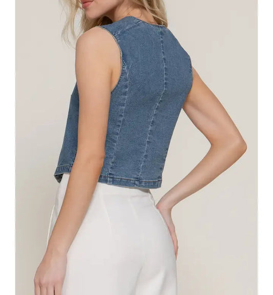 Azure Denim Vest