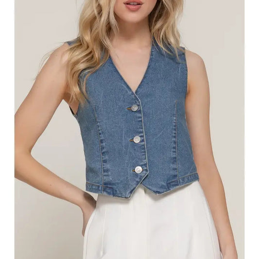 Azure Denim Vest