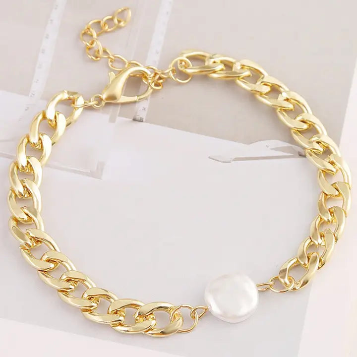 Fresh Pearl Link Bracelet