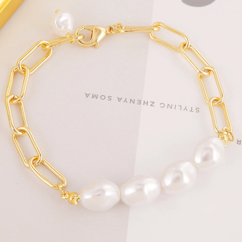 Pearl Clip Charm Bracelet