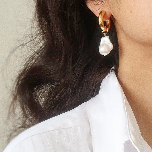 Pearl Hoop Earrings