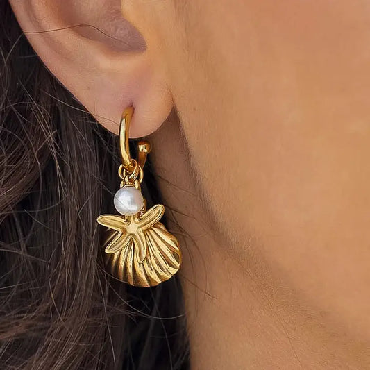 Seashell Hoop Earrings